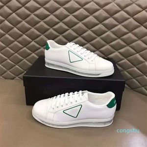 Beroemde heren casual schoenen Perfecte Polarius Onyx-hars Hardloopsneaker met heldere bodem Italië Mooie lage tops Wit kalfsleer Designer Casuals Sportschoenen Box EU 38-4