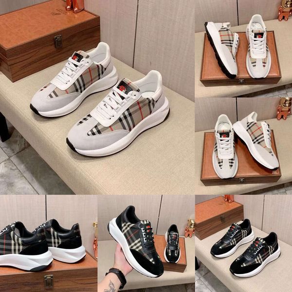 Hombres famosos Zapatos casuales RAMSEY Zapatillas de deporte para correr Italia Delicados tops bajos Lona Piel de becerro Caucho Transpirable Diseñador Fitness al aire libre Casua