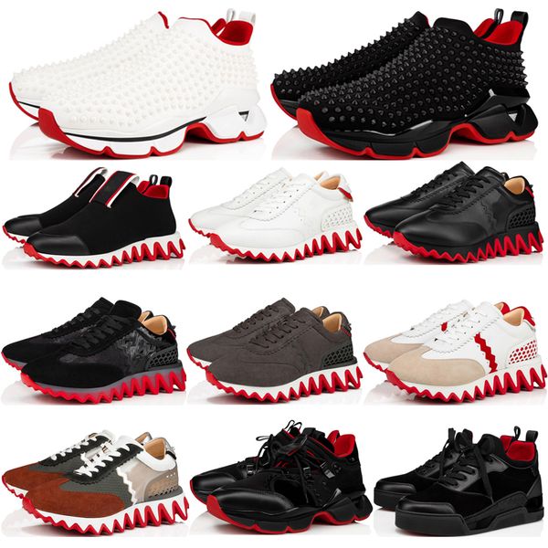 Hombres famosos Mujeres Zapatos casuales Aurelien Spike-Sock Flat Sharks Tiketa Runs Zapatillas de deporte Delicado Elastikid Band Calfskin Low Top Designer Trendy Walk Trainers Box EU 35-47