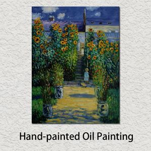 Beroemde olieverfschilderijen van Claude Monet reproductie handgeschilderde kunstenaars tuin in Vetheuil canvas kunst foto lijstloos voor wanddecoratie