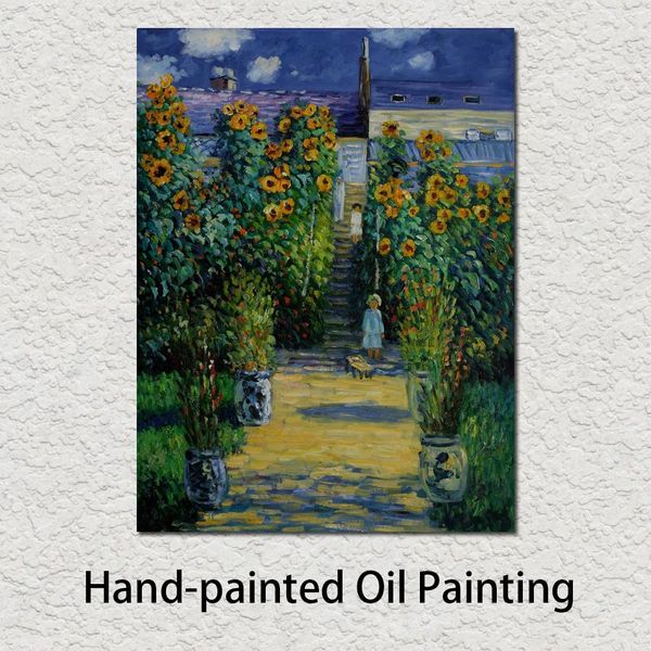 Peintures à l'huile célèbres de Claude Monet Reproduction d'artistes peints à la main Jardin à Vetheuil Toile Art Image sans cadre pour décoration murale