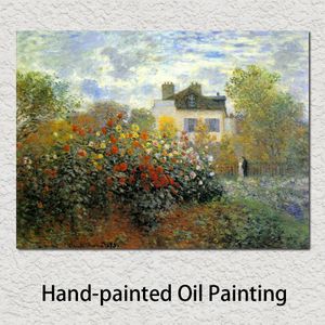 Célèbre peinture le jardin de Claude Monet à Argenteuil oeuvre impressionniste Art fait à la main cadeau pour nouvelle maison chambre décoration murale