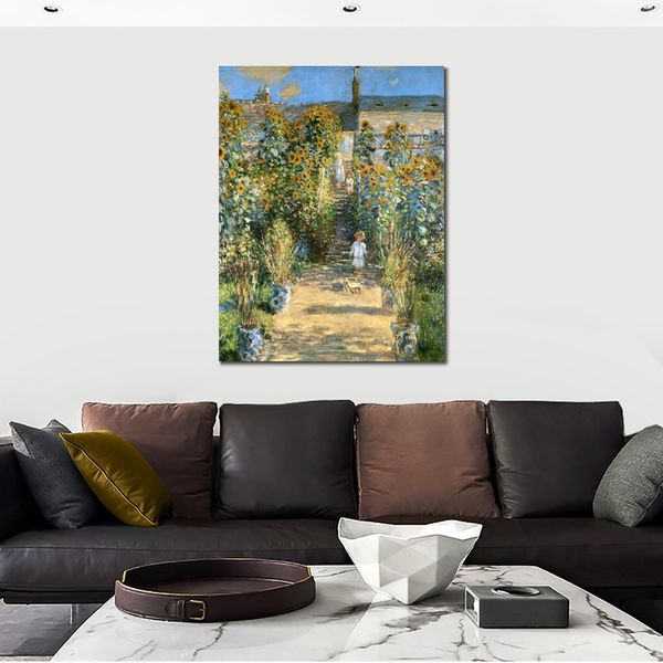 Peintures célèbres de Claude Monet Jardin à Vetheuil 1881 Paysage impressionniste Peint à la main Oeuvre à l'huile Décor à la maison