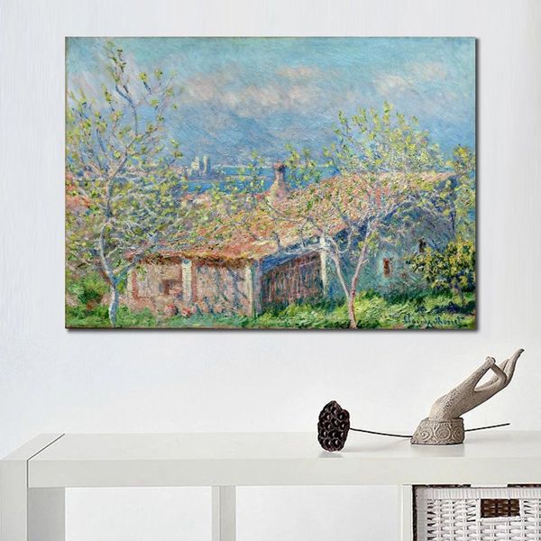 Peintures célèbres de la maison des jardiniers de Claude Monet à Antibes paysage impressionniste peint à la main oeuvre à l'huile décor à la maison