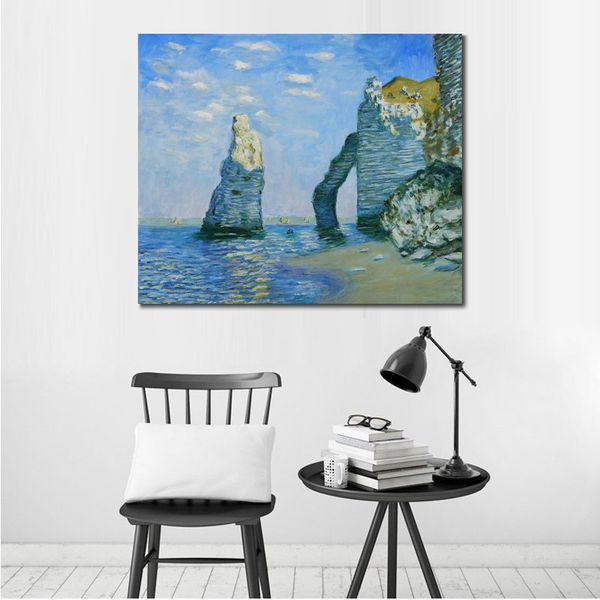Peintures célèbres de Claude Monet Les falaises d'Etretat Paysage impressionniste Peint à la main Oeuvre à l'huile Décor à la maison