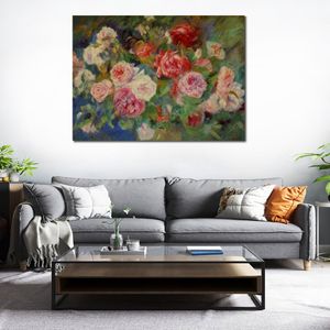 Pinturas famosas de Pierre Auguste Renoir, rosas de Renior, paisaje impresionista, obra de arte al óleo pintada a mano, decoración del hogar
