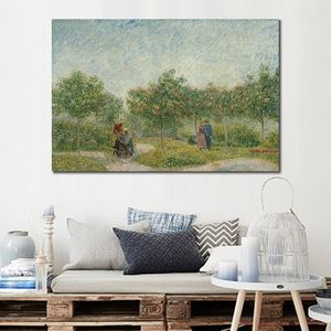 Beroemde schilderijen van Vincent van Gogh Tuin met verliefde stelletjes Impressionistisch landschap Handgeschilderd oliekunstwerk Home Decor