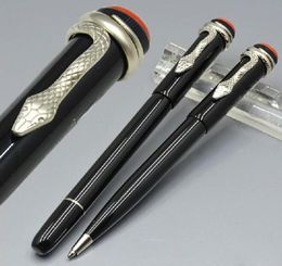 Beroemde pennen Heritage -serie Red Classic Black Resin Special Edition Roller Ball Pen met unieke Snake Clip8915329