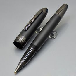 Célèbre stylo à bille roulante noir mat cadeau stylo blanc classique stylos d'écriture de bureau avec numéro de série