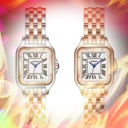 Famosos relojes de diseñador romanos de squar, relojes de pulsera de cristal de moda de lujo para mujer, reloj de pulsera de cuarzo súper elegante de acero inoxidable completo 289G