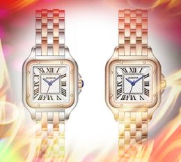 Famosos relojes cuadrados de diseño romano Relojes de pulsera de cristal de moda de lujo para mujer Reloj de pulsera de cuarzo súper elegante de acero inoxidable completo regalo de Navidad favorito