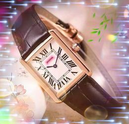 Célèbre cadran de réservoir romain carré montre 31mm luxe mode cristal cuir bande horloge femmes mouvement à Quartz dames haut de gamme ultra-mince couvercle à vis montres cadeaux
