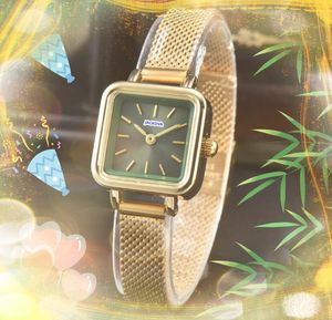 Beroemde vierkante ronde twee pinnen kleine wijzerplaat horloge volledig roestvrij staal kristal super coole klok armband dames quartz uurwerk super heldere horloges montre de luxe geschenken