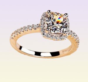 Style célèbre Top qualité SONA jaune clair carats carré diamant bague plaqué platine femmes bague de fiançailles de mariage mode fine j8937752