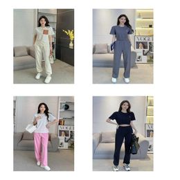 Trackusits célèbres femmes nouvel été à manches courtes t-shirt long pantalon de course survêtement de sport deux pièces ensemble vêtements de marque de luxe et pantalon 13 styles taille s-xl