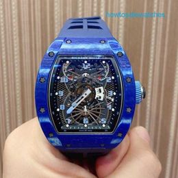 Famous Watch RM Watch Grestest Watch Manual Tourbillon RM022 Blue Ntpt Tourbillon Gelimiteerd tot 10 stuks