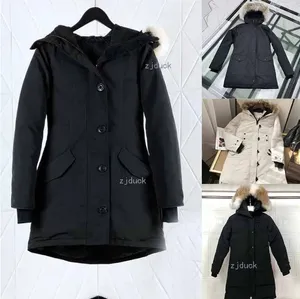 Célèbres Femmes Designer Hiver Doudounes Femme VRAI Loup Fourrure PARKA Hiver Chaud Coupe-Vent Épaissir Fourrure À Capuchon Veste Manteaux Doudoune imperméable