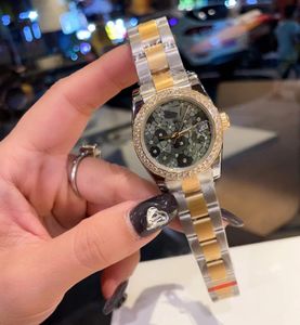 Femmes c￩l￨bres G￩om￩triques Gris Fleurs montres Zircon Quartz Wristwatch Femelle Calendrier en acier inoxydable Num￩ro de mont￩e