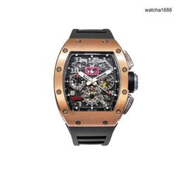 Relojes de pulsera famosos Relojes de pulsera populares Reloj RM RM011-FM Felipe Massa Código de tiempo Reloj de pulsera de oro rosa para hombre RM011 DK