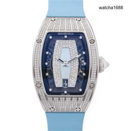 Beroemde polshorloges Populaire horloges RM Watch RM007 Automatische horloges Zwitserse horloges RM007 DIAMOND PAVE WITGOUD HORLOGE RM007 COM003133