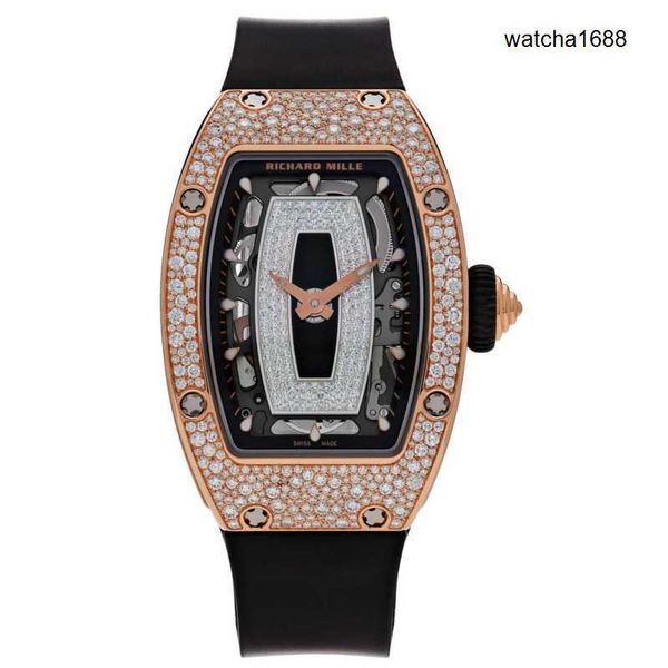 Montres-bracelets célèbres montres-bracelets populaires montre RM RM07-01 femmes or Rose Agate neige diamant ensemble RM07-01 JY