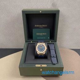 Beroemd polshorloge Spannend AP-polshorloge Herenhorloge Royal Oak Series 15510OR Roségouden blauwe plaat Automatisch mechanisch Herenmode Casual zakelijk horloge