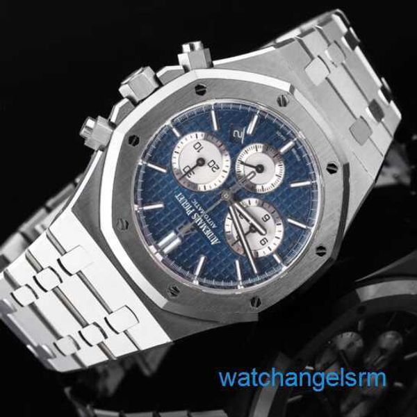 Célèbre montre-bracelet passionnante montre-bracelet AP Steel King 26331 montre mécanique automatique à cadran bleu la plus élégante pour hommes cadran 41mm ensemble complet
