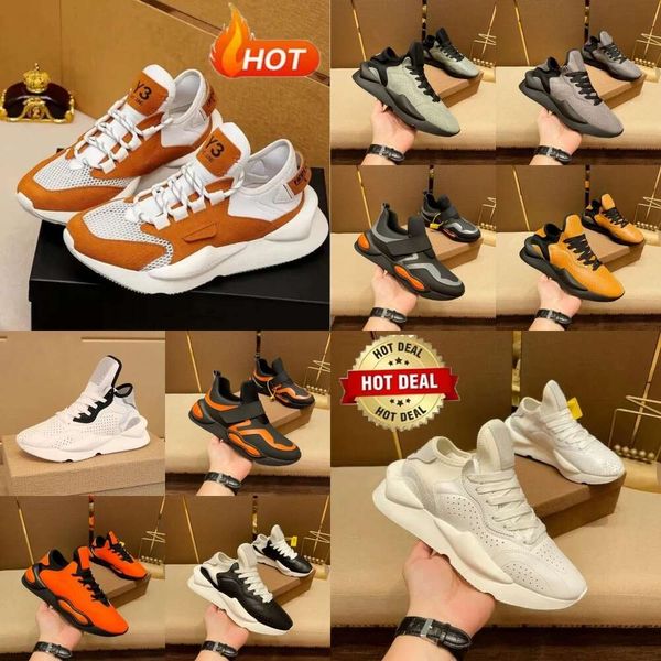 Chaussures Y3 célèbres Kaiwa Chunky Luxury Mens Designer Sneakers Geothe Suppine en cuir Falfskin Trainers Luxury Unisexe Top Low Top Chaussures de course Chaussures