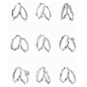 Ventilatorfamilie draagt koperen ring in liefde frequentie paar paren ring mobius opening ring licht luxe en kleine menigte