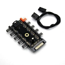 Ventilator hub 1 tot 8 3PIN PWM SATA MOLEX SPLITTER PC MIJNING KABEL 12V POWER SUPPLAPPLE COELER KOEL SNELHEID CONTROLLER 4PIN/SATA -ADAPTER