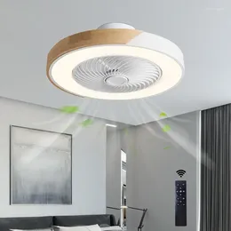 Éclairage LED de ventilateur Ménage moderne simple chambre à coucher restauration invisible lustre vivant table à manger des plafonniers modestes de plafond pour chambre