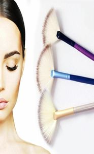Ventilatorborstel vorm schoonheid cosmetische borstel blending markeerstift contour gezicht make -up blush poeder9075405