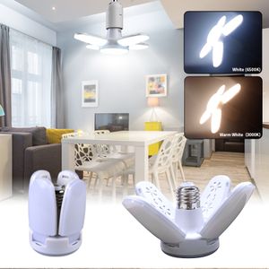 Ampoule LED en forme d'éventail E27, lampe pliable à 40 LED, 220/110V, pour la maison, plafonnier, entrepôt, Garage, lumière blanche chaude