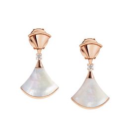 Boucles d'oreilles pendantes en forme d'éventail pour femme, la plus haute qualité, marque de mode de luxe, cadeau de taille européenne pour petite amie avec boîte 021