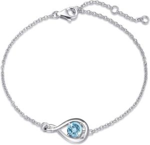 FANCIME 925 Sterling Silver Birthstone Dames Bracelet Exquisite Simple Infinite armband Exquise sieraden Verjaardag jubileum Valentijnsdag cadeau voor meisje mo