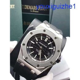 Fancy AP pols horloge Royal Oak Offshore Series Automatisch Mechanisch duiken waterdichte stalen rubberen rubberen herenhorloge 15710st.oo.a002ca.01 zwarte schijf