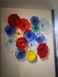 Fancy kleuren elegante glazen wanddecoratie geblazen glazen platen murano glazen stijl wall art plaat lichten