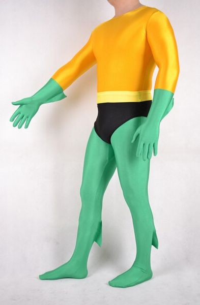 Fiesta de disfraces de lycra spandex zentai traje de Aquaman sin cabeza Catsuit / trasera de la cremallera