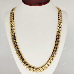 Bijoux de fantaisie Real 10k 14k Solid Gold Miami Chain Collier Expédition rapide Chaîne cubaine d'or pure 18 mm pour hommes