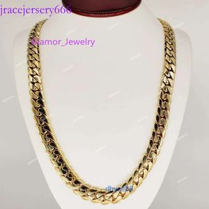 Fancy sieraden Real 10k 14k vaste gouden Miami ketting ketting snel verzending 18 mm pure Cubaan voor mannen vrouwen