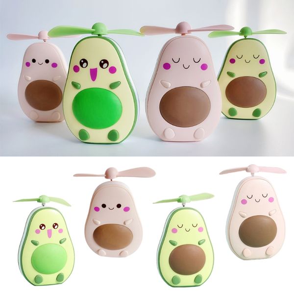 Lámpara de elegancia USB Mini ventiladores de aguacate Electric Portable Sostenía Pequeños Ventilados Originalesidad Lovely Night Light Makeup Mirror Lámpara de ventilador