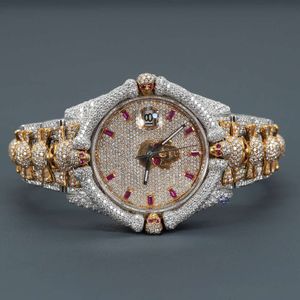 Fancy heren roestvrijstalen horloge Moissanite Diamond Vvs duidelijkheid Iced Out hiphop uniek horloge voor heren polshorloge