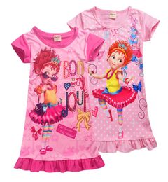 Fancy Nancy Girls Robes 412t Baby Girls Robes d'été 2 couleurs Cartoon Imprimé Kids Designer Vêtements SS911446635