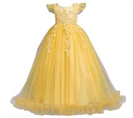 Fantaisie Princesse Robes De Soirée Pour Les Filles Longue Sans Manches Fleur Soirée Enfant Bal De Mariage Enfants Dress1 Girl039s2983105