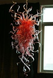 Fancy rode lamp art murano glazen kroonluchters lichten 100% handgeblazen kristallen kroonluchter en hanglampen binnenverlichting voor huisdecoratie