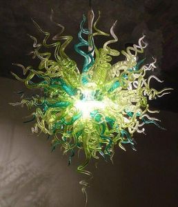 Lampes de printemps fantaisie Lustres verts Soufflé à la main Tuyau torsadé Lustre Murano Verre Art Décor Éclairage intérieur