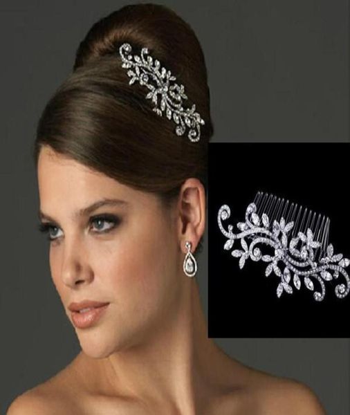 Boda de lujo Peine para el cabello nupcial Joyería Flor Tiaras de cristal Accesorios para el cabello Peines para el cabello de novia brillantes En stock Listo para enviar8221524