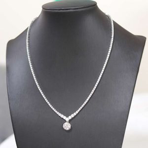 Prix de gros fantaisie en stock 10k 14k réelle chaîne en or 2CT Collier Moisanite Chain de tennis VVS pour les bijoux fins