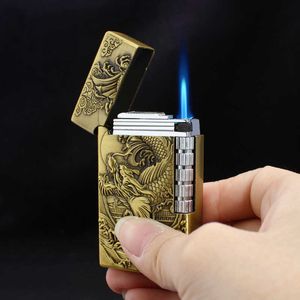 Fangjin – briquet torche Dragon en Relief créatif, meule en métal, allumeur gonflable coupe-vent LV4Z