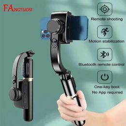 FANGTUOSI Mobiele Video stabilisator Bluetooth selfie stick statief Gimbal Stabilizer Voor Smartphone Live verticale schieten beugel 240229